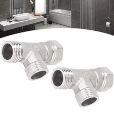 2Pcs T Adapter 3 Ways Valve For Diverter Bath Toilet Bidet Sprayer Shower Head