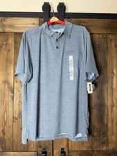 Mens Duluth Trading Co. Stretch Polo Shirt Gray Short Sleeve Pocket Size L