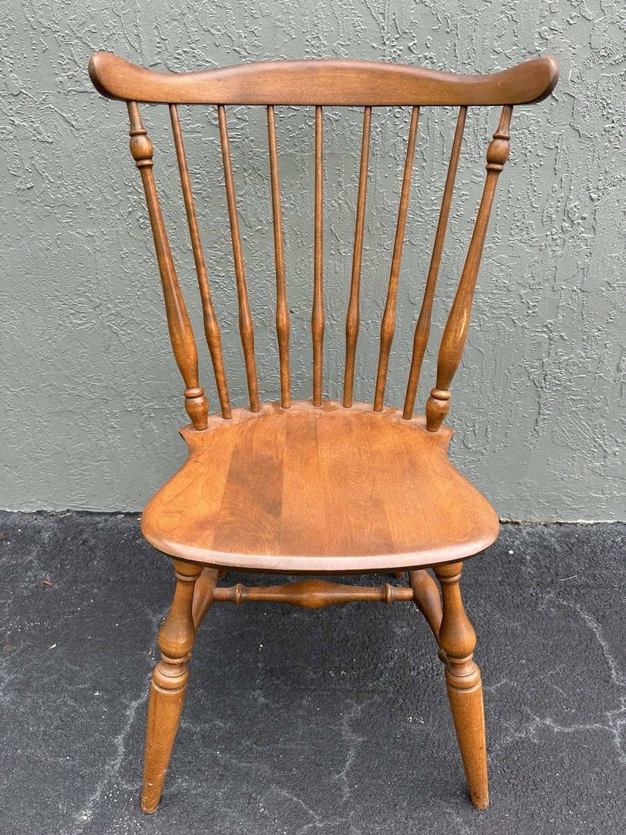Vintage Ethan Allen Baumritter Windsor Chair Solid Wood Dining