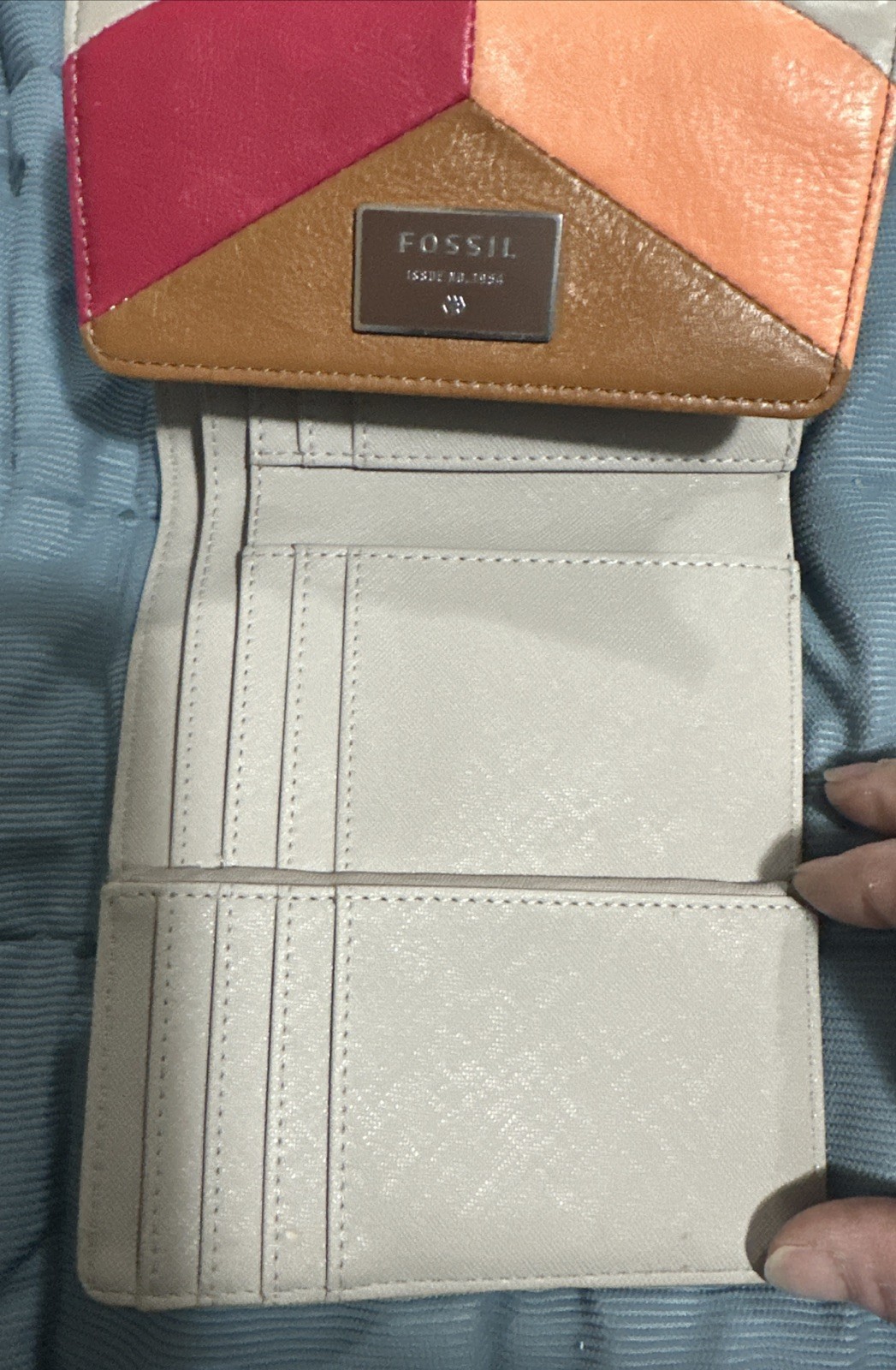 2 Fossil Wallets Dawson Pebbled Leather Green & M… - image 17