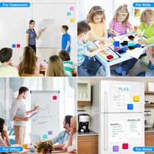 Cube Dry Erase Erasers, 96 Packs Mini Magnetic Whiteboard Dry Erasers in 6 Co...