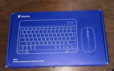 TECURS Bluetooth Keyboard and Mouse Combo for iPad - Rechargeable Wireless Ke...
