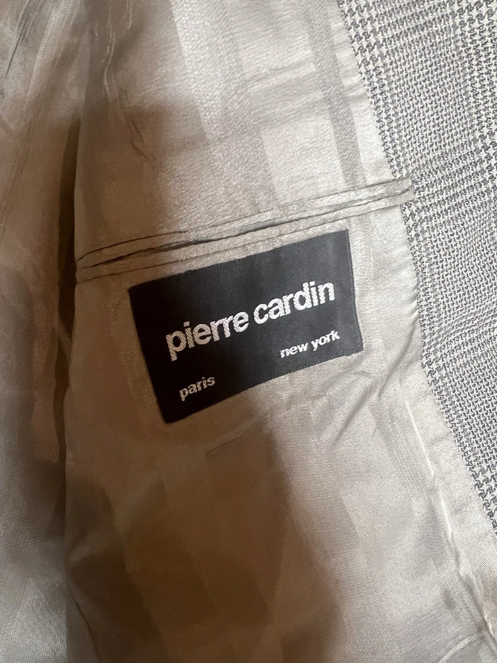 Vintage Pierre Cardin Men’s Black & White 100% Wool Woven Tweed Blazer  - Image 2 of 4