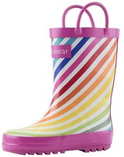 Toddler Rain Boots – Lightweight Waterproof Rubber Boots for Kids with Easy-O...