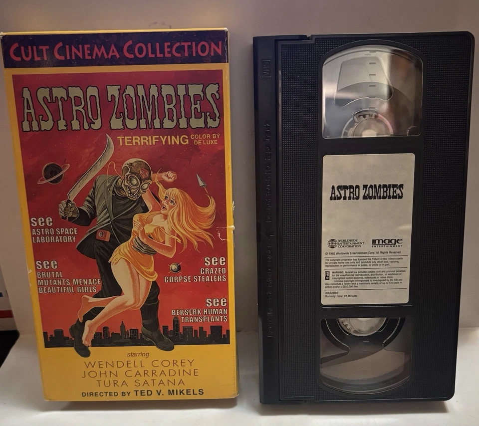 VHS Astro Zombies Ted Mikels Troma Team Sex Drugs Mind Control VERY RARE HTF NM - Image 4 of 4