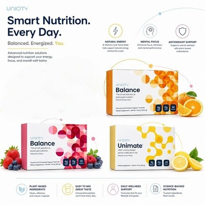 Unicity Balance Beere + Orange + Unimate Zitrone 30 Sticks Komplett Wellness Set