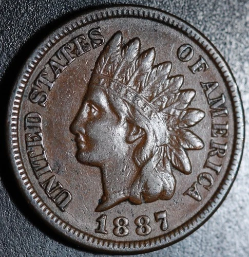1887 INDIAN HEAD CENT - With LIBERTY & DIAMONDS - XF EF