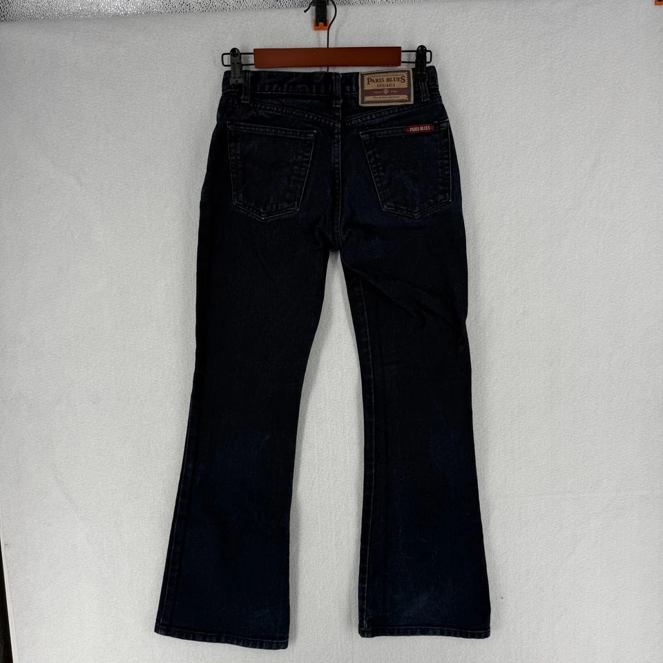Pantalones de mezclilla vintage Paris Blues para mujer 1 azul lavado oscuro corte bota tiro medio Y2K Foto 4 de 4