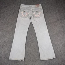 True Religion Jeans Mens 36x34 Blue Denim Flap Pocket Billy Boot Cut Made in USA