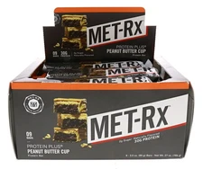 MET-Rx Protein Plus Bar - Meal Replacement, Snack, Immune Support, Peanut Butter