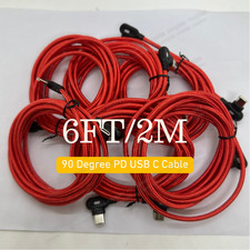 90 Degree Right Angle USB C to USB C Type C Cable Lot 6FT PD Fast Charging Cord