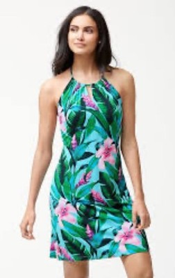 Tommy Bahama Tulum Blooms Tambour Halter Dress Size Medium