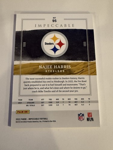 2022 Panini Impeccable - Najee Harris #95 ONE OF ONE 🔥🔥🔥 Corners Are Good. - Picture 7 of 7