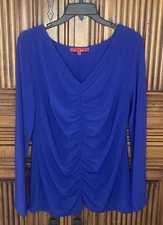 Narciso Rodriguez Design Nation Womens Top Extra Large XL Blue Ruched Flowing
