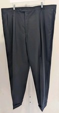 Jos. A. Bank Tuxedo Pants 43 X 31 Black 100 Wool Pleated Satin Stripe Formal
