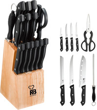 RENBERG Tenessy | Coltelli Da Cucina | Set Completo Di 15 Pezzi Con Ceppo Di Leg