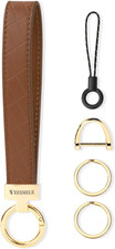 Leather Keychain Wristlet Cute Wrist Car Key Chains for Women Key Holder for K