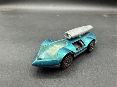 Vintage 1969 Hot Wheels Original Redlines AQUA ROCKET BYE BABY super nice