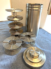 7" Stainless Steel Film Developing Tank SIX 35mm film reels 4-36 exp 2-24 exp 