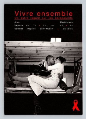 Vivre Ensemble HIV Awareness Postcard by Alain Kazinierakis Brussels 2000s