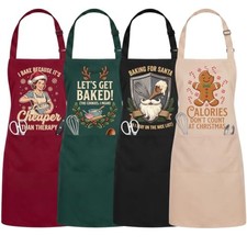 4Pcs Christmas Funny Baking Apron Chef Cooking Kitchen Apron - Baking Cute