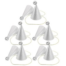 10 Pcs Kids Party Hats Birthday Caps for Children's Cone with Pompoms