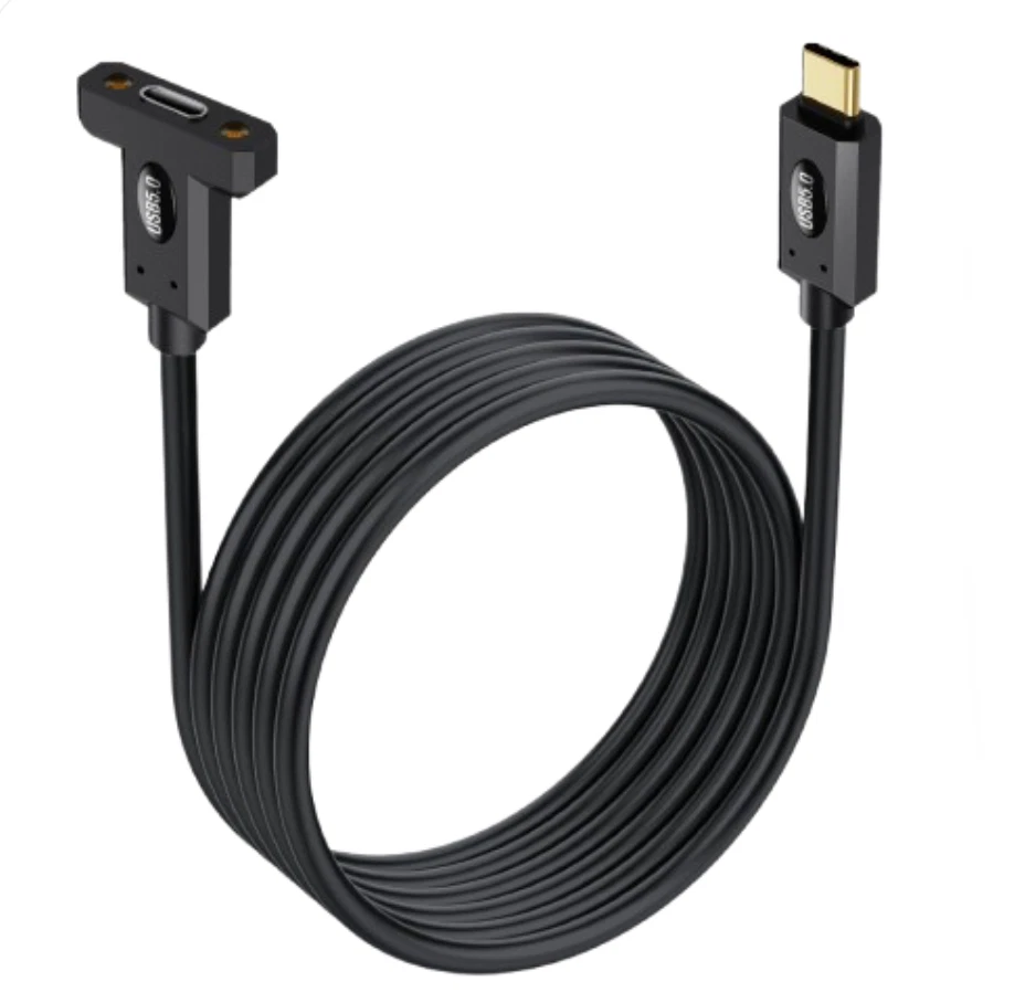 USB 5.0 Type-C Panel Mount Cable 80Gbps 240W Thunderbolt 5 USB4 16K Display - Image 2 of 4