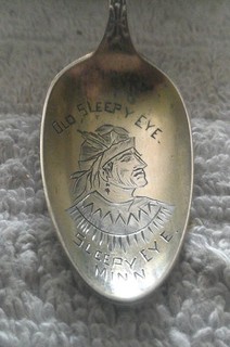 Native American Indian Sleepy Eye MINN sterling souvenir spoon 5" 22 grams