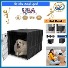 XL Dog Crate Cover Black Polyester Fits 48-inch Crates Pet Privacy