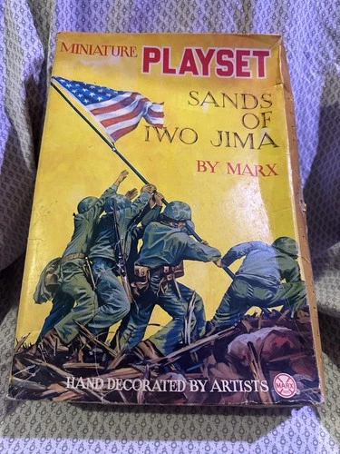Vintage Marx Miniature Playset Sands of Iwo Jima WWII Soldiers w/ Box