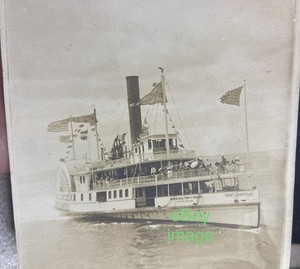 c.1895-1905 Steamer GENERAL LINCOLN Boston-to-Bass Point Nahant Small PHOTOGRAPH