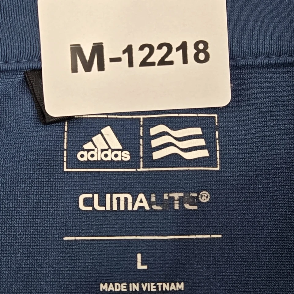 Adidas Мужская толстовка L синий гольф Climalite Activewear 1/2 молнии насмешливый шеи карман - Изображение 2 из 4