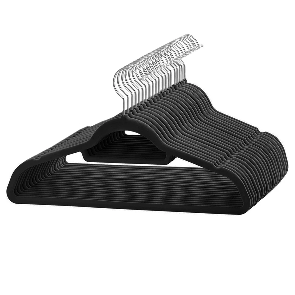 IBK SET 50 GRUCCE APPENDIABITI VELLUTO NERE GRIGIE BEIGE ANTISCIVOLO SALVASPAZIO