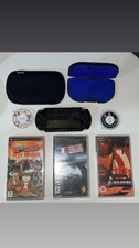 Sony PSP Black Handheld Game System + 4 Games , Games Case & Charger Bundle