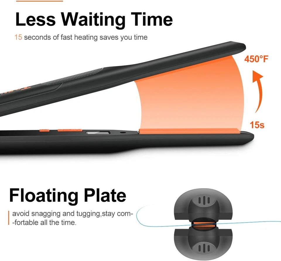 Lápis plano Terviiix pequeno para cabelo curto, temperatura ajustável plano - Imagem 3 de 4