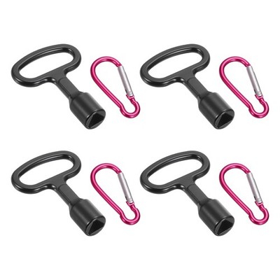 4 Dreiecksschlüssel für Mülleimer Metall schwarz Schlüsselanhänger rot rosa Zähler
