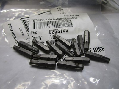 T30 6-Lobe 1''L 1/4'' Drive Rock River  Insert Bit Tip QTY 14
