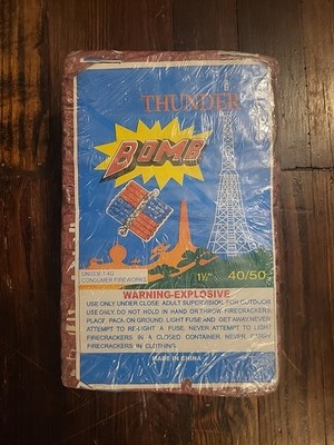 Vintage Thunder Bomb Firecracker Brick, Label,  40 Labels, Label Only Per Ebay