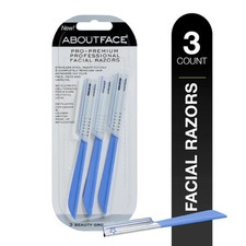 3 Pack Pro Premium Facial Razors for Women Dermaplaning Blue Skin Care Tools