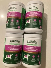 4 Greenies Supplement Dogs Allergy & Immune Support Peanut Butter Flavor 80 Each