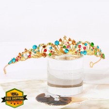 TOBATOBA Rainbow Tiara Crown Princess Prom Queen Wedding Prom