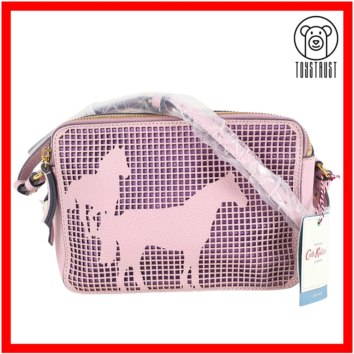 Cath Kidston Cross Body Perforated Leather Lozenge Bag Solid Lilac