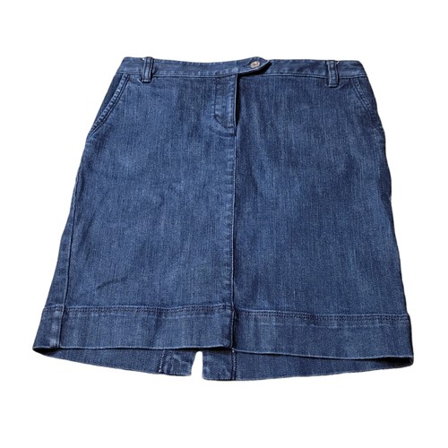 Ann Taylor Loft Skirt Womens 4P Petites Jean Dark Blue Denim - Bild 1 von 10