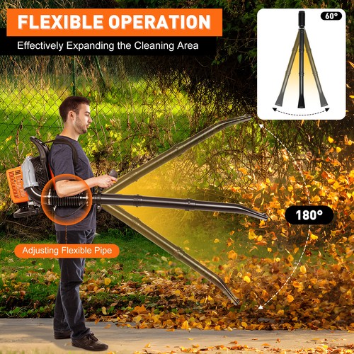2-Takt kommerzieller Rucksack Gas Laubbläser, 4,3 PS, 850 CFM 2,7 kW 63 ccm NEU - Bild 10 von 16