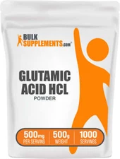 BulkSupplements L-Glutamic Acid HCl Powder - 500mg per Serving