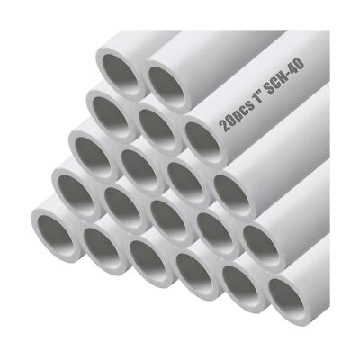 Sasylvia 20 Pcs Length PVC Pipe White DIY PVC Projects Sch40 Furniture Grade ...