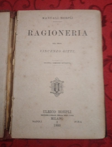 A841VINCENZO GITTI RAGIONERIA 1888 MANUALE HOEPLI - Imagen 4 de 4
