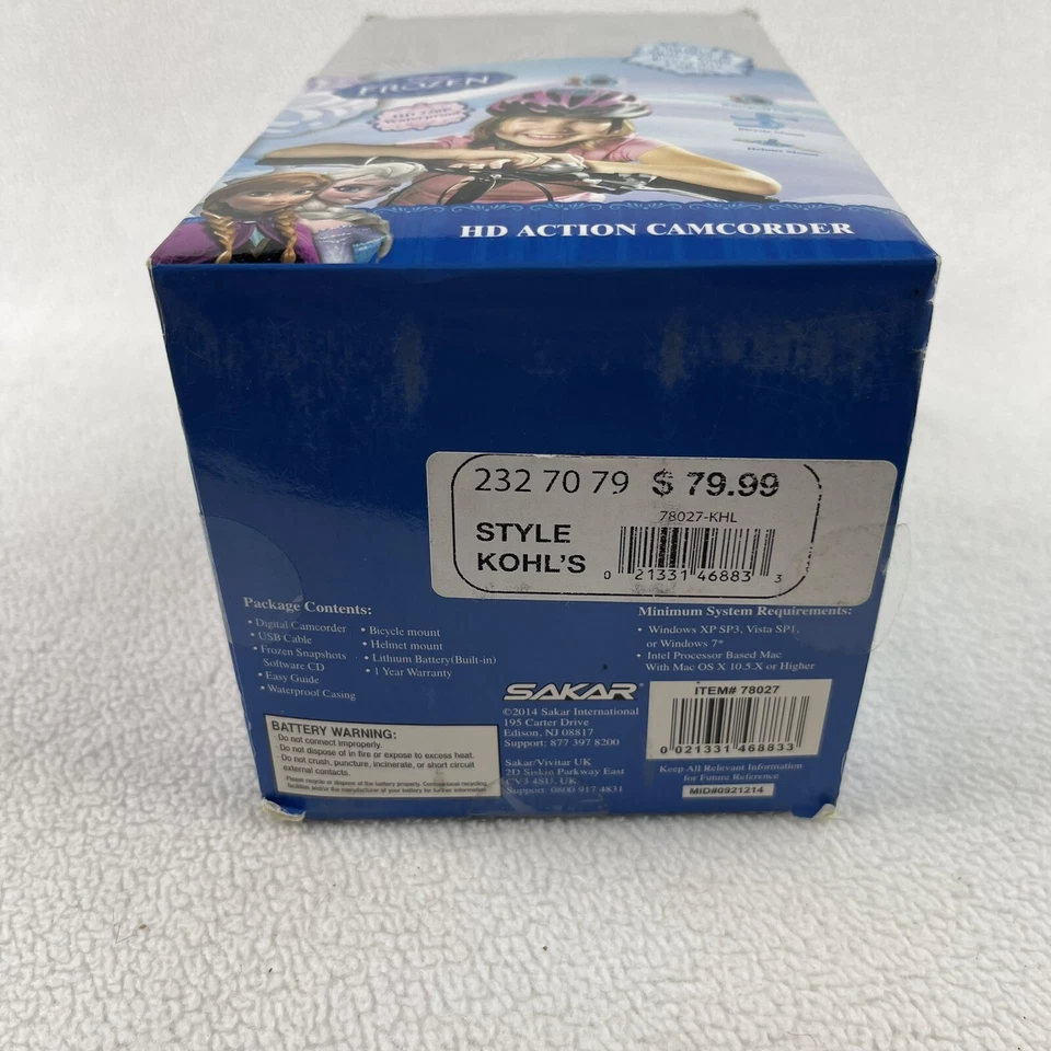 Disney Frozen HD Action Camcorder 720P Waterproof Bicycle & Helmet Mount RV $80 - Image 4 of 4