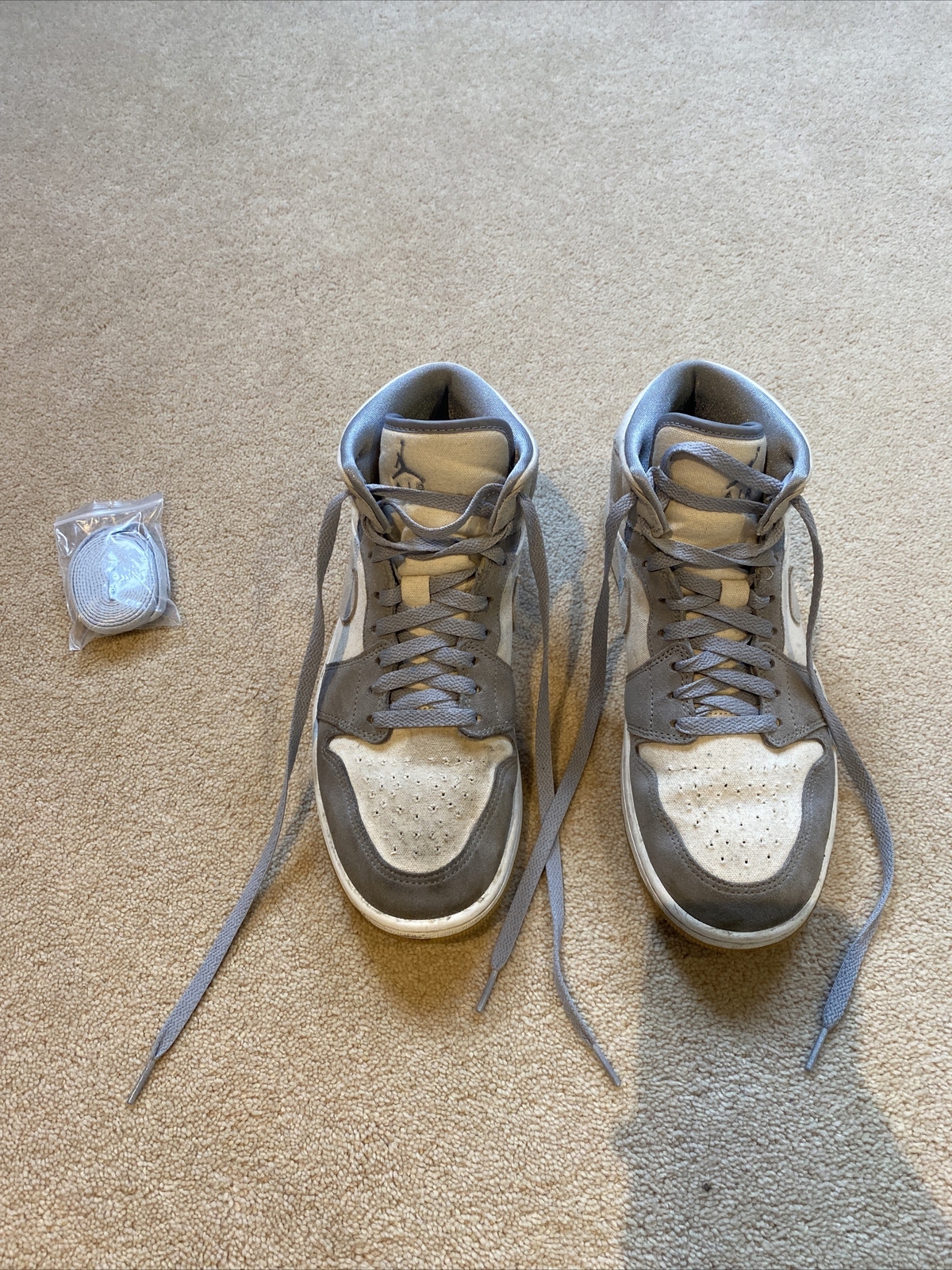 Nike Jordan 1 mid coconut milk particle grey Size 8 UK Mens eBay