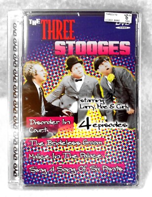 New The Three Stooges DVD 4 Episodes Disorder in the Court, Malice in Palace
